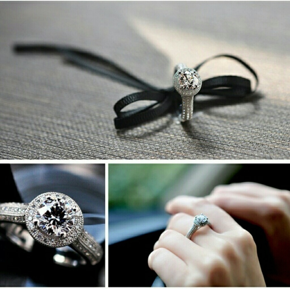 Cushion Cut CZ Diamond Ring